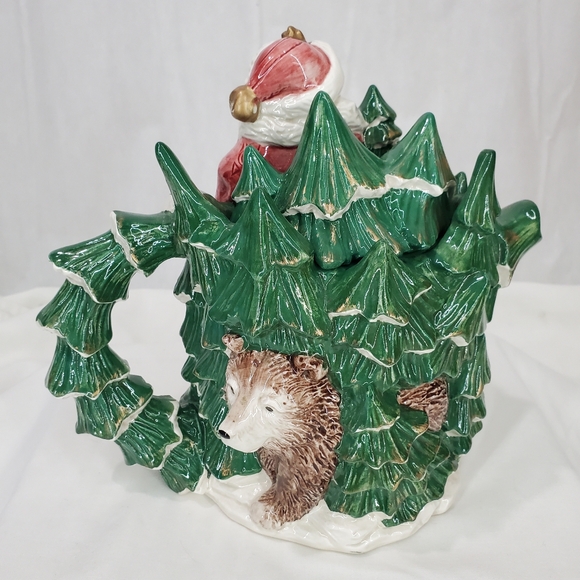 Vintage Large Water Pitcher 9" Fitz & Floyd Santa OLD FASHIONED XMAS 1990 - Picture 4 of 15